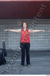 Whole Body Woman T poses White Casual Average Standing Street photo references